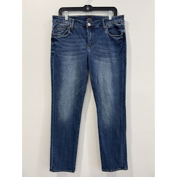 KUT From The Kloth Womens Boyfriend Jeans Size 10 Medium Wash Denim Distress - Picture 1 of 7